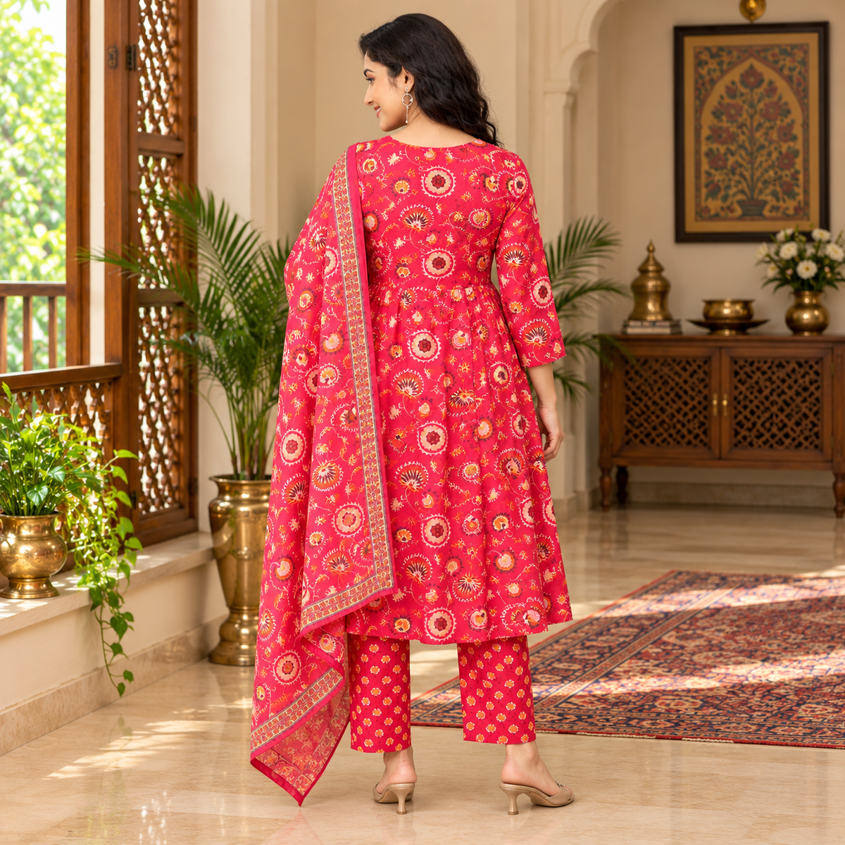 Peony Dream Maternity and Nursing Kurta Set Multi