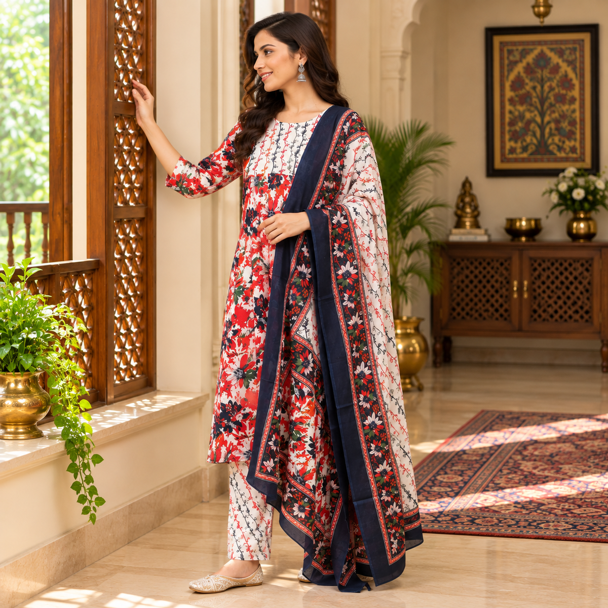 Bloom Popper Maternity and Nursing Kurta Set Multi
