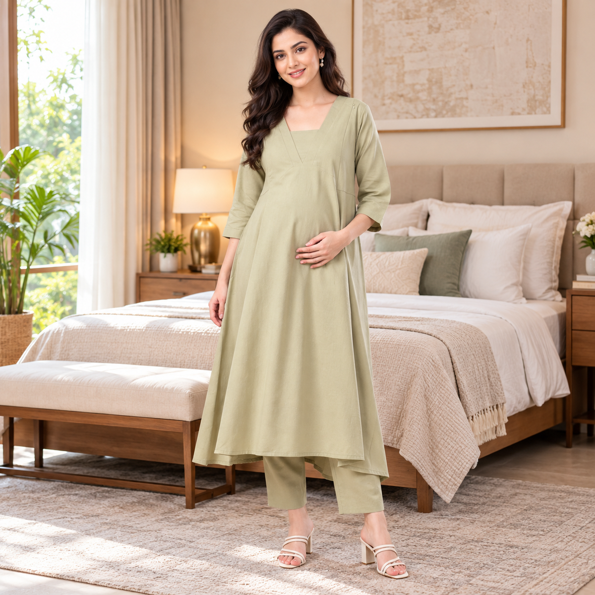 Minimal Muse Maternity & Nursing Co-Ord Set – Ivory