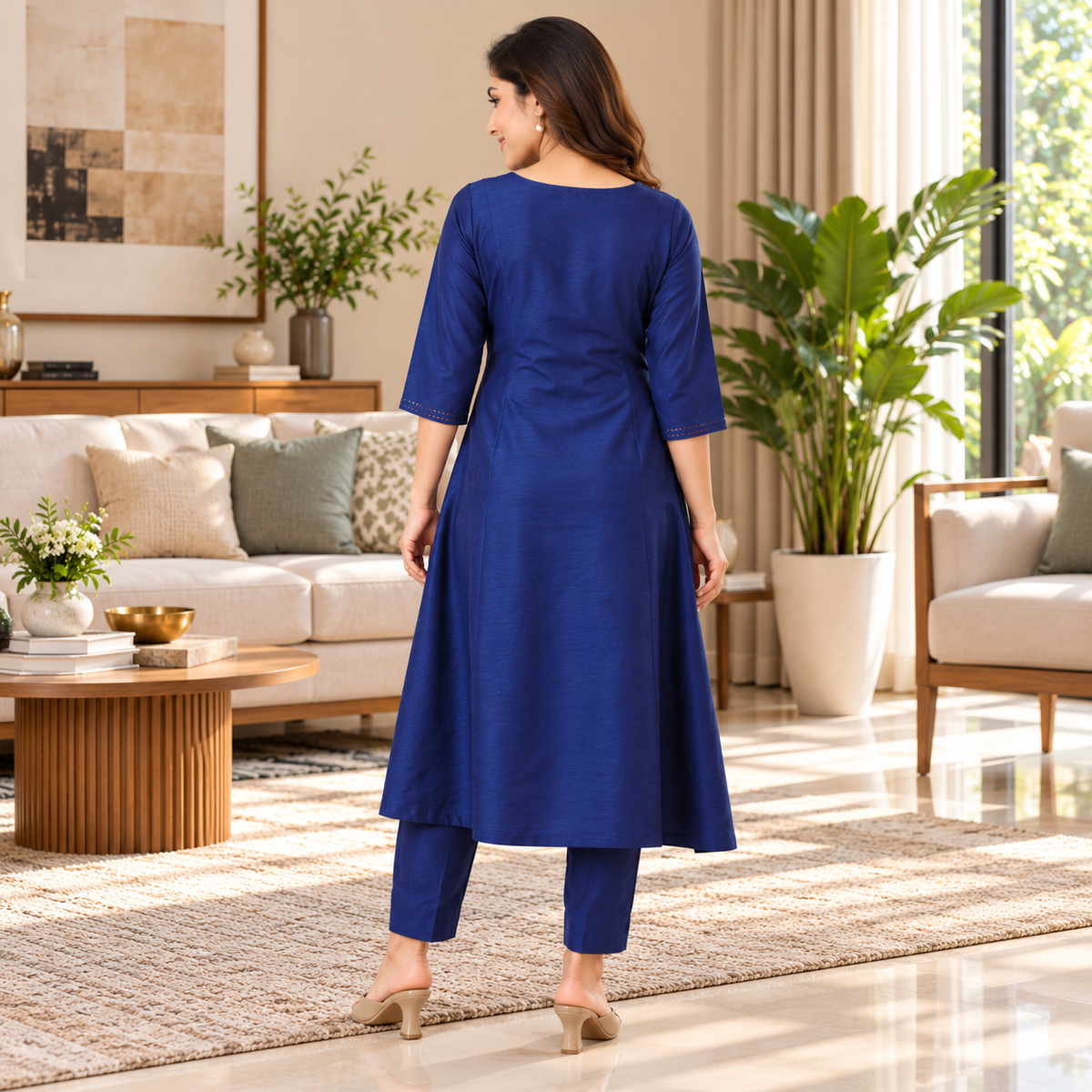 Royal Cosmic Embroidered Maternity Nursing Silk Kurta Set