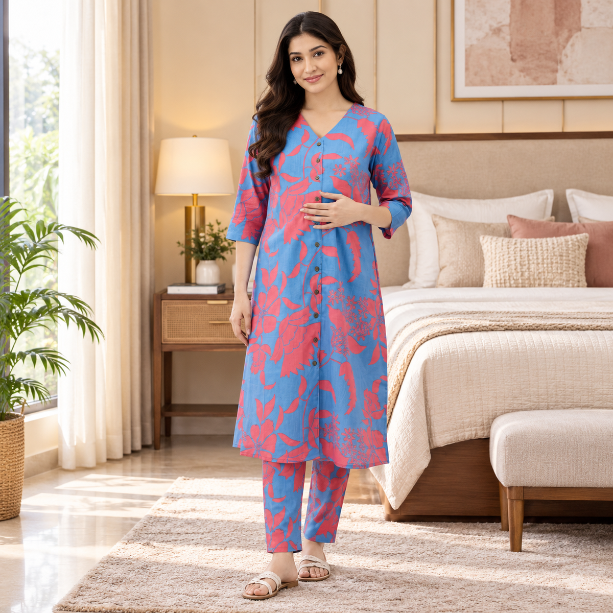 Feelin' Blue-ming Maternity and Nursing Co Ord Set Blue
