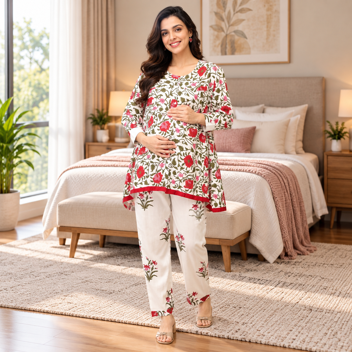 Bloom & Beyond Maternity and Nursing Co Ord Set Multi