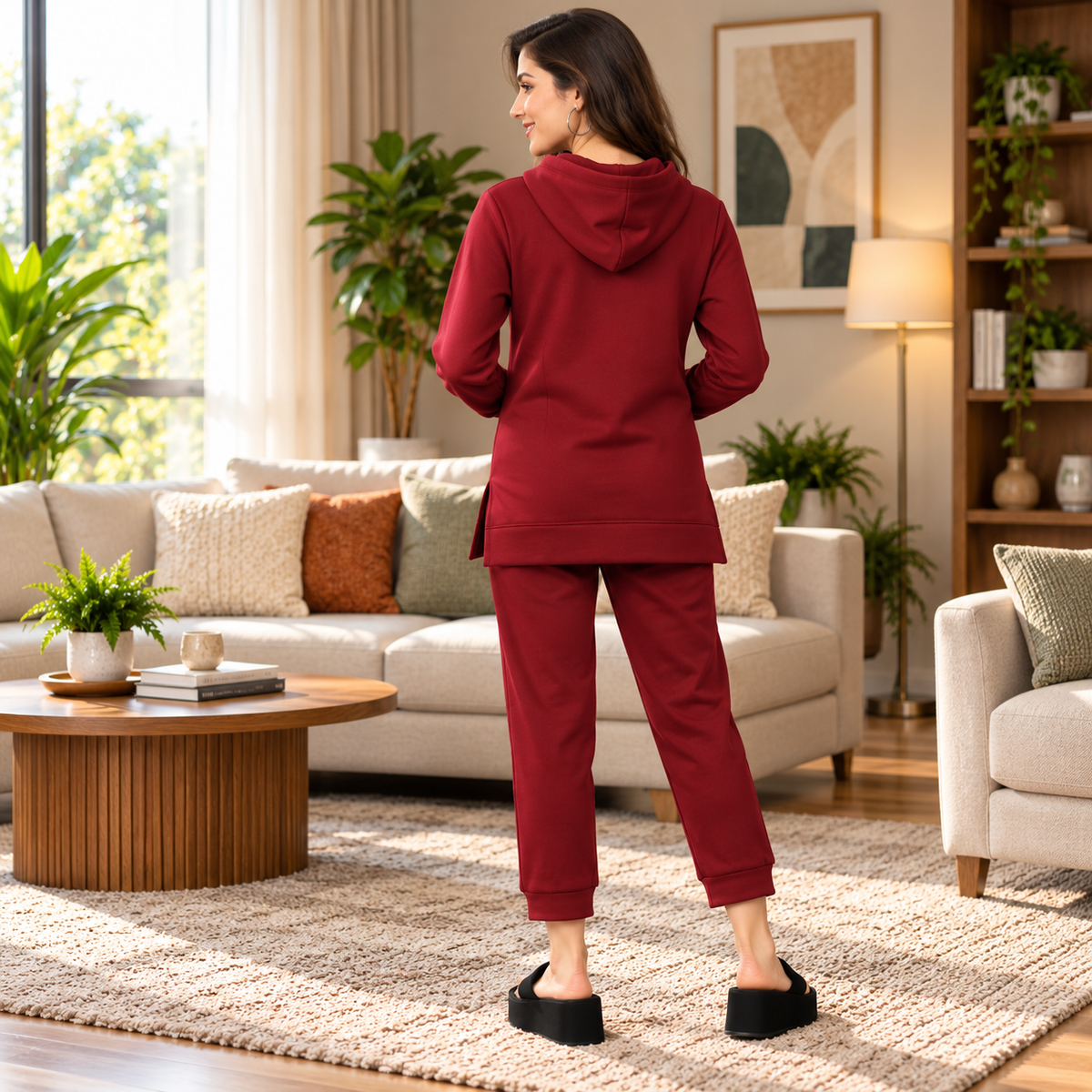 Can't Beet Me! Maternity and Nursing Hoodie Pajama Set Maroon