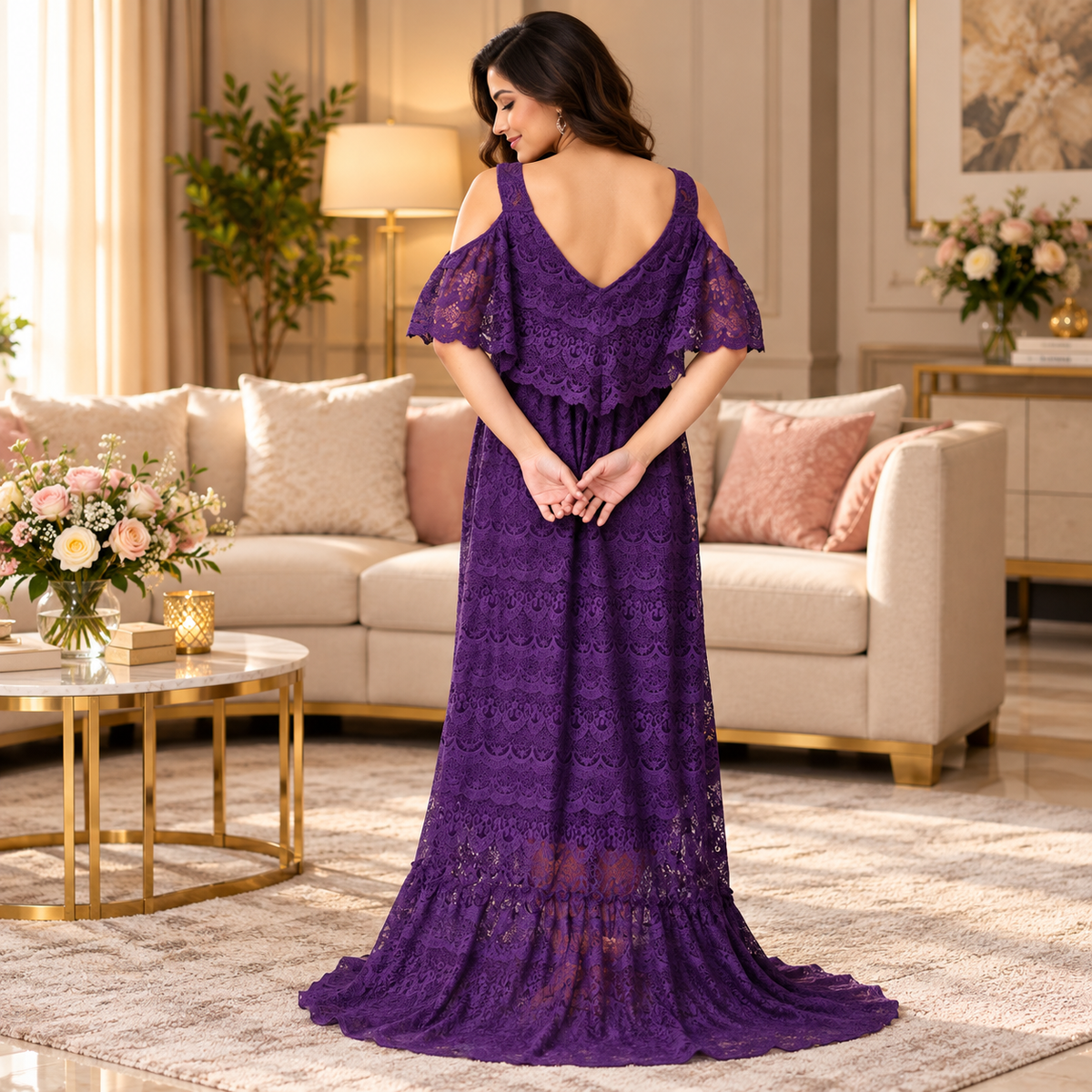 Her Majesty Maternity Photoshoot Gown Purple