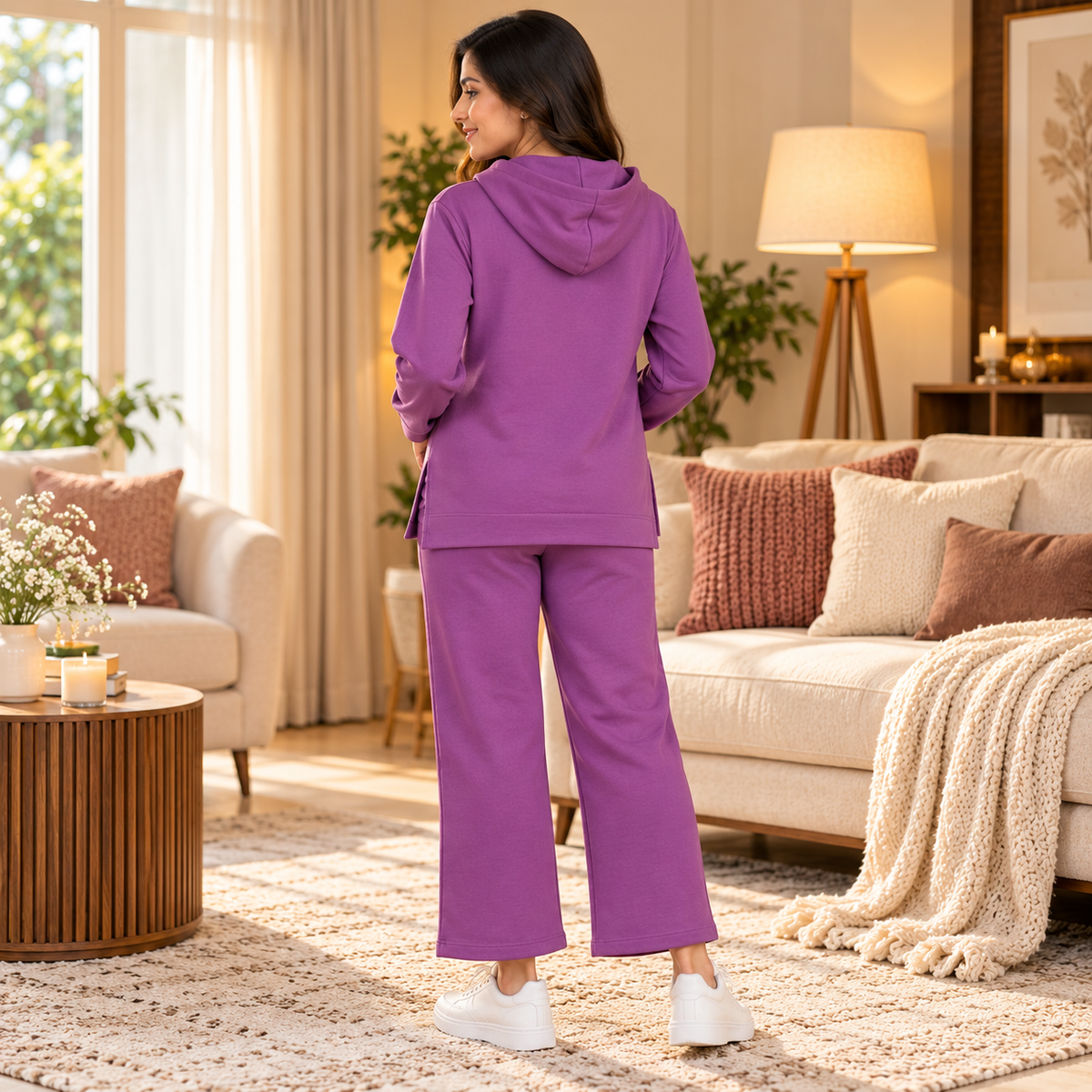Frostbite Maternity and Nursing Hoodie Pajama Set Purple