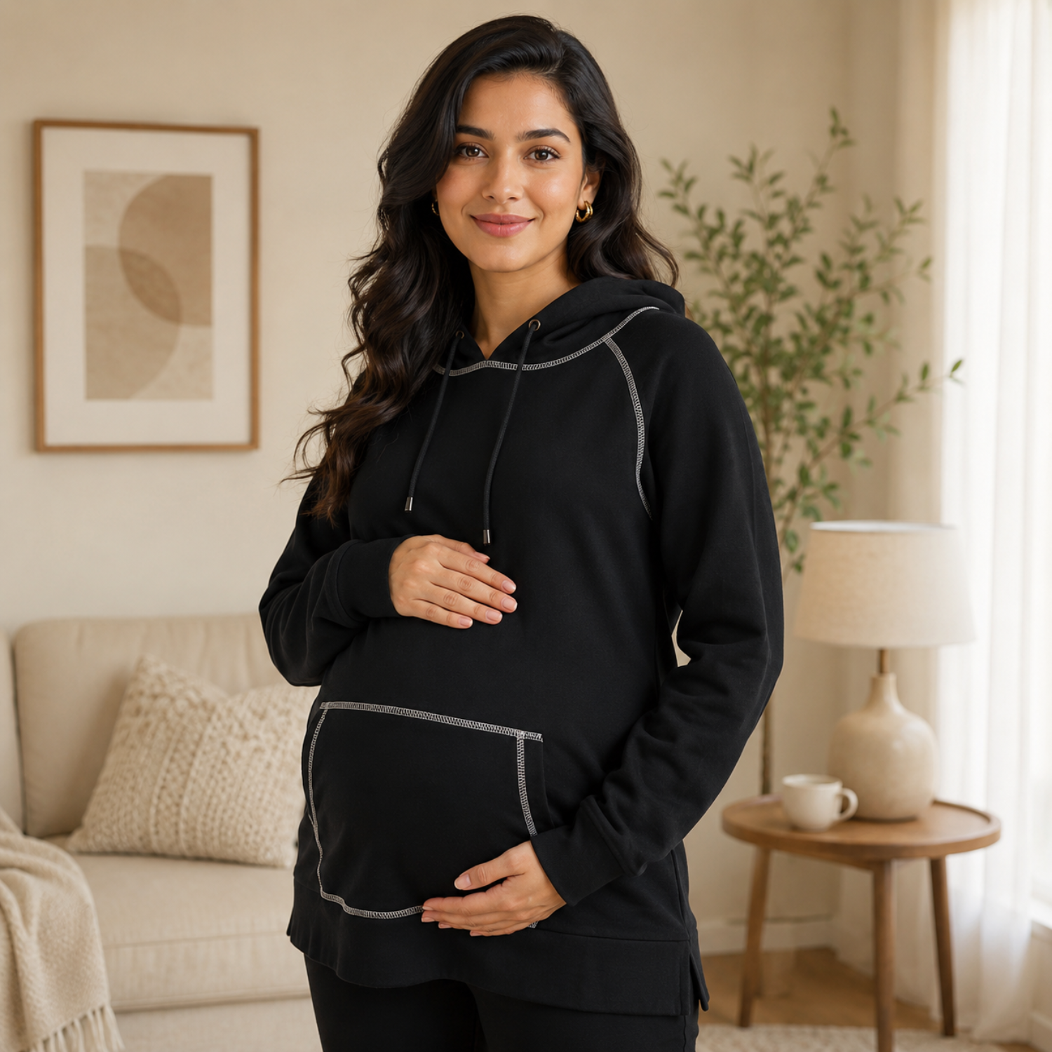 Navy & Nice Maternity and Nursing Sweatshirt Hoodie Navy