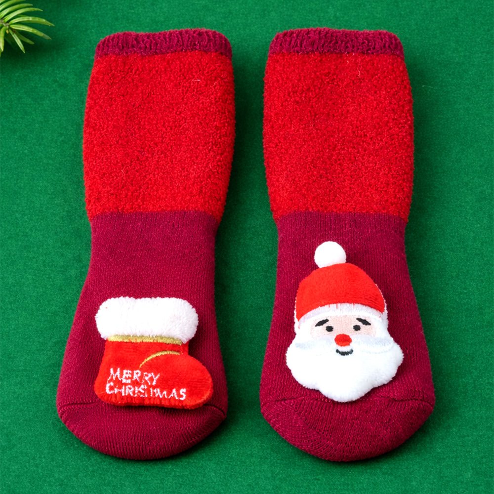 Little Surprise Box 3D Red Santa and Stockings Christmas Socks