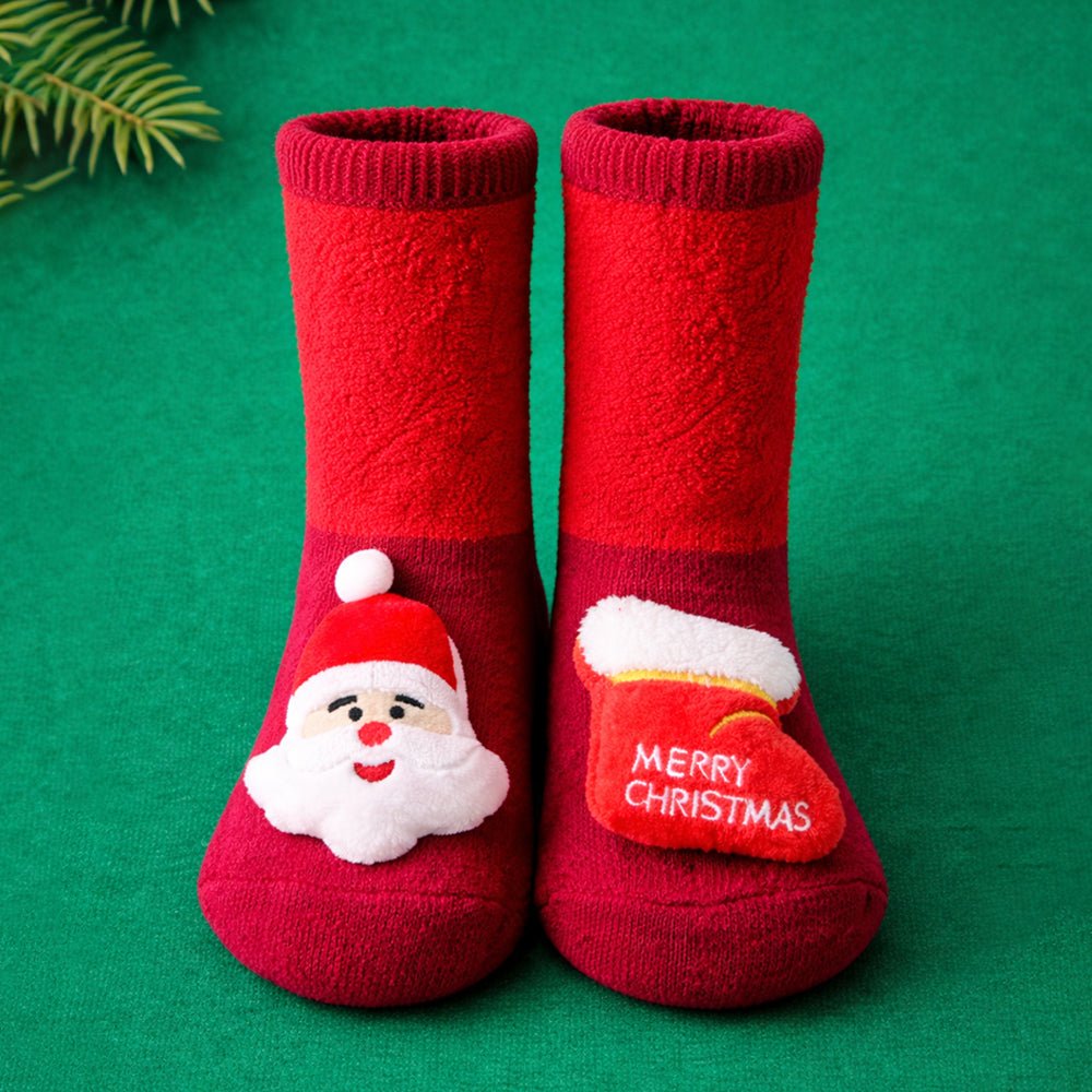 Little Surprise Box 3D Red Santa and Stockings Christmas Socks
