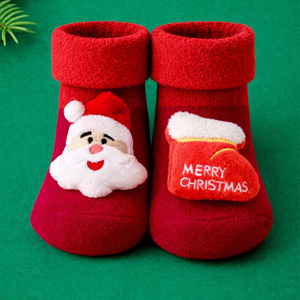 Little Surprise Box 3D Red Santa and Stockings Christmas Socks