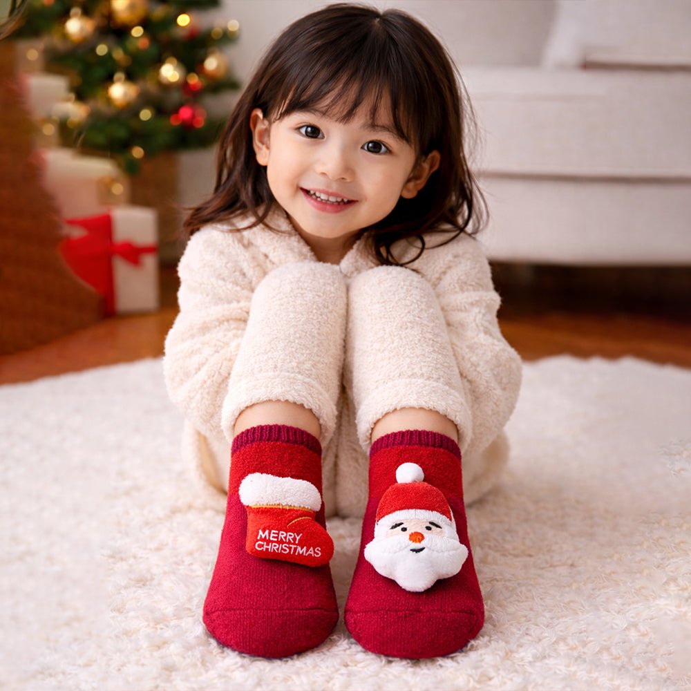 Little Surprise Box 3D Red Santa and Stockings Christmas Socks