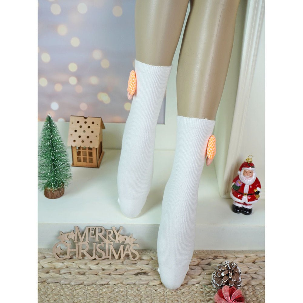Little Surprise Box Pink Cream Yellow 3D Enchanted Mushrooms Socks Set