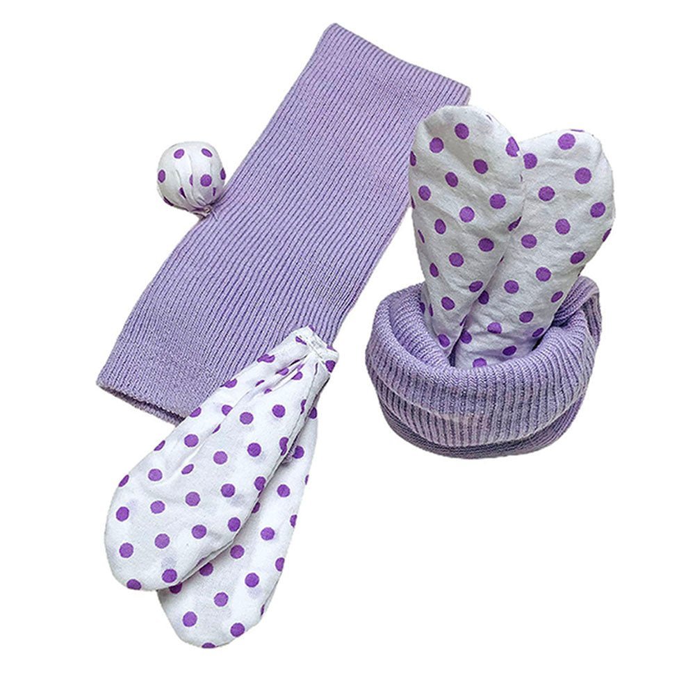 Little Surprise Box Purple Mint Pink 3D Bunny Ears Socks For Kids