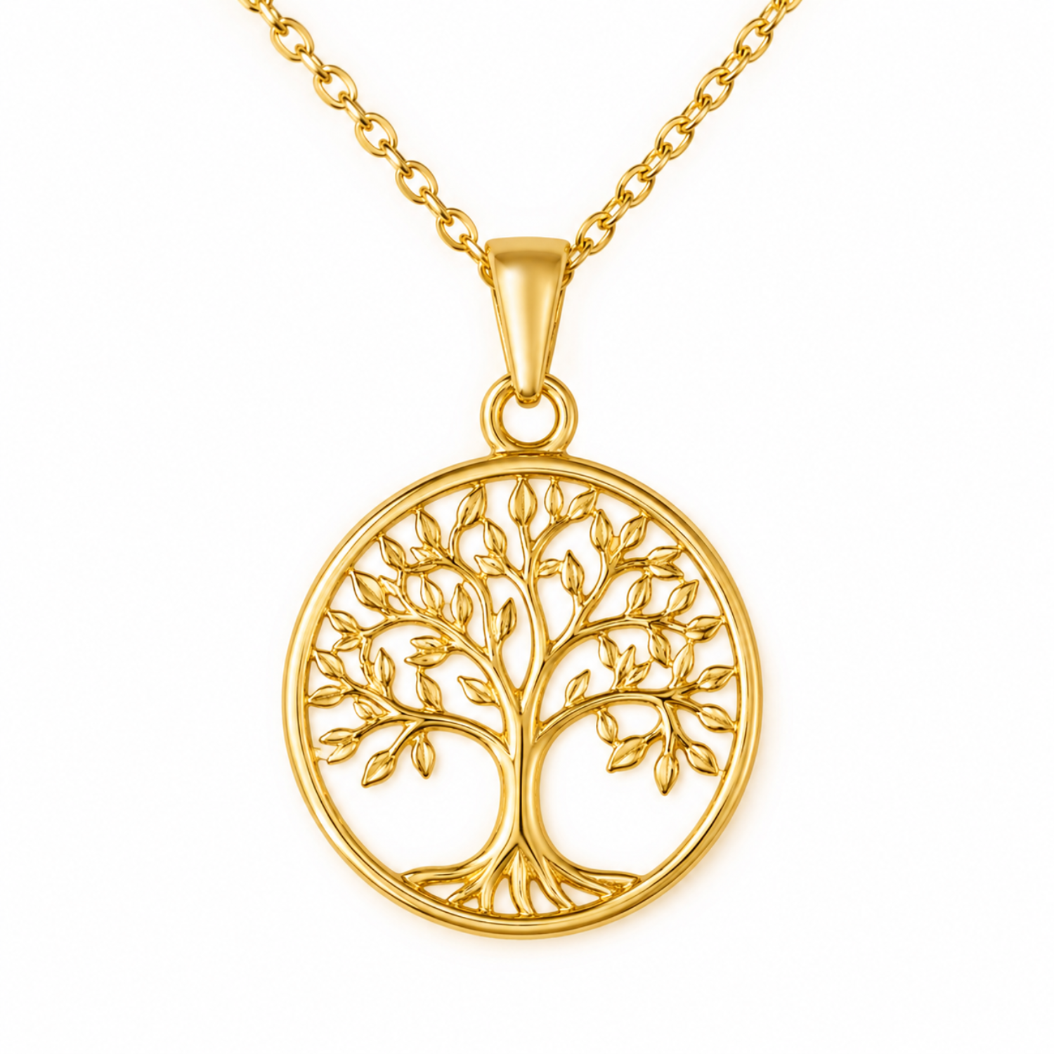 Tree of Life Pendant Necklace in 925 Sterling Silver (Gold Plated)