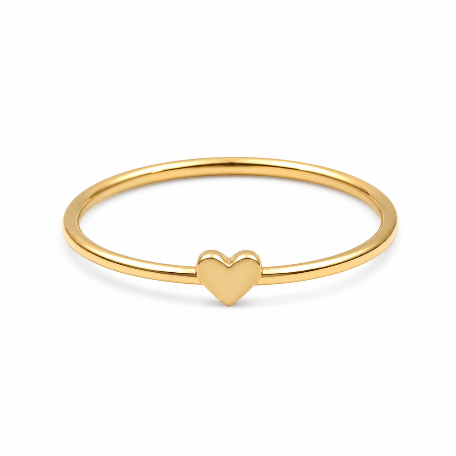 Minimal Heart Ring in 925 Sterling Silver (Gold Plated)
