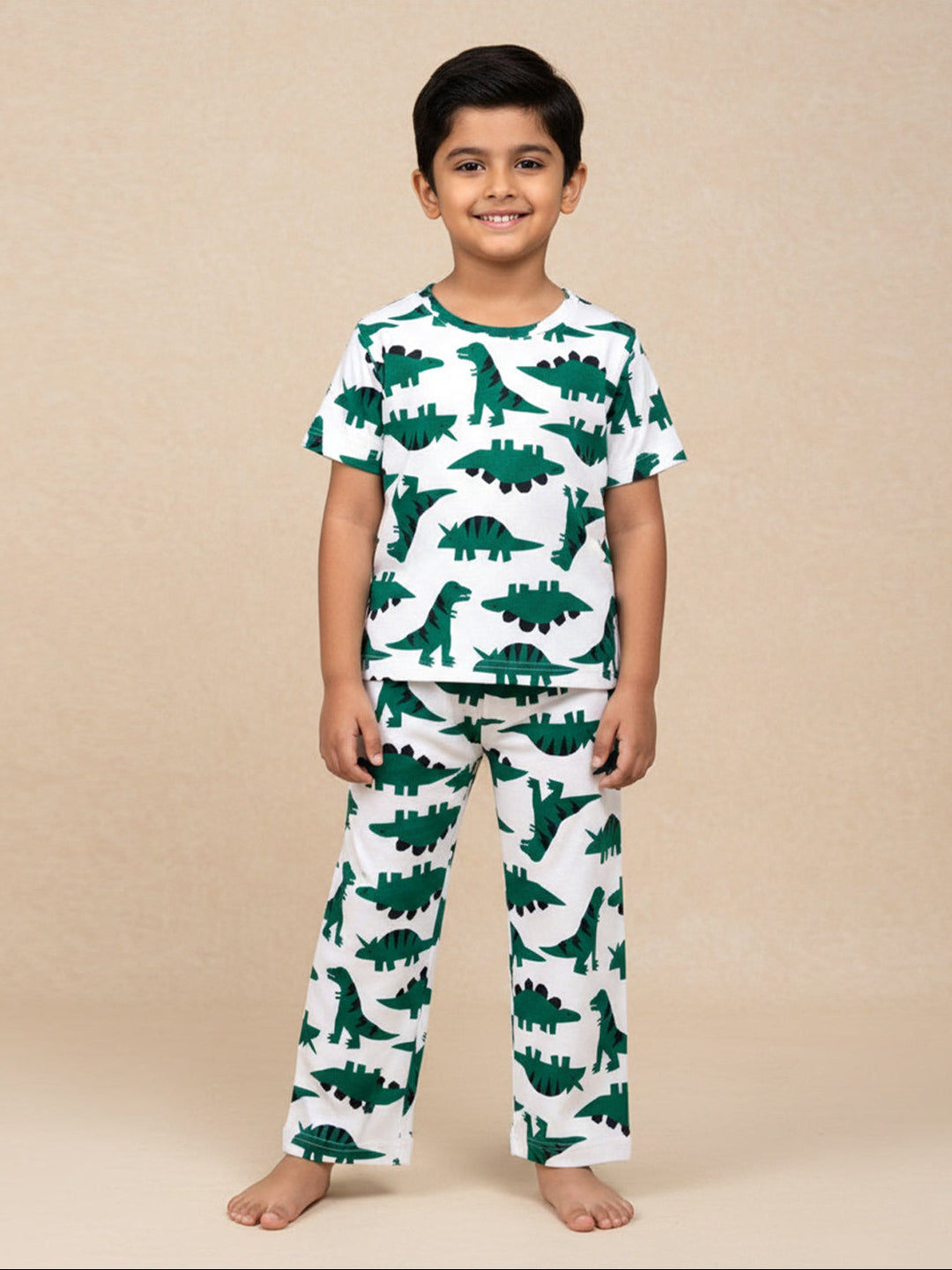 Multi Dreamasaurus Dino Printed Pajama Set For Kids