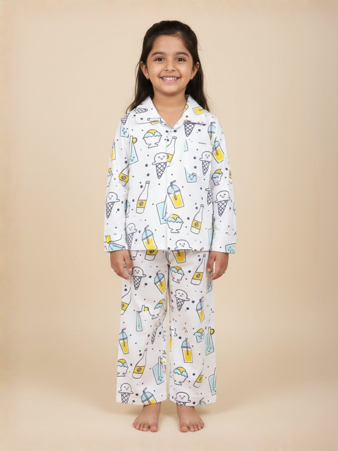 White My Smoothie Pajama Set For Kids