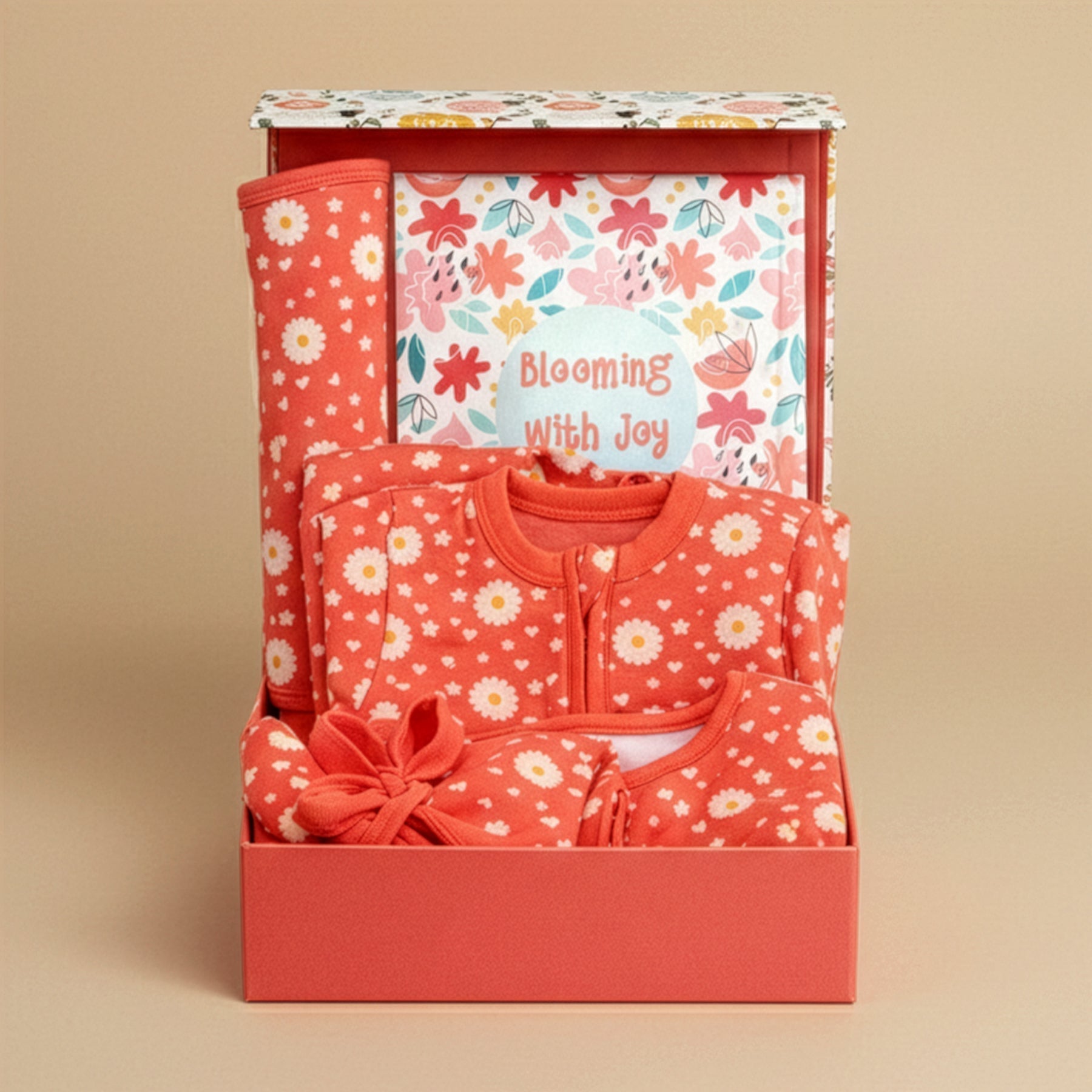 Blossom Bundle 5 PCS Newborn Baby Gift Hamper Set With Milestone Cards