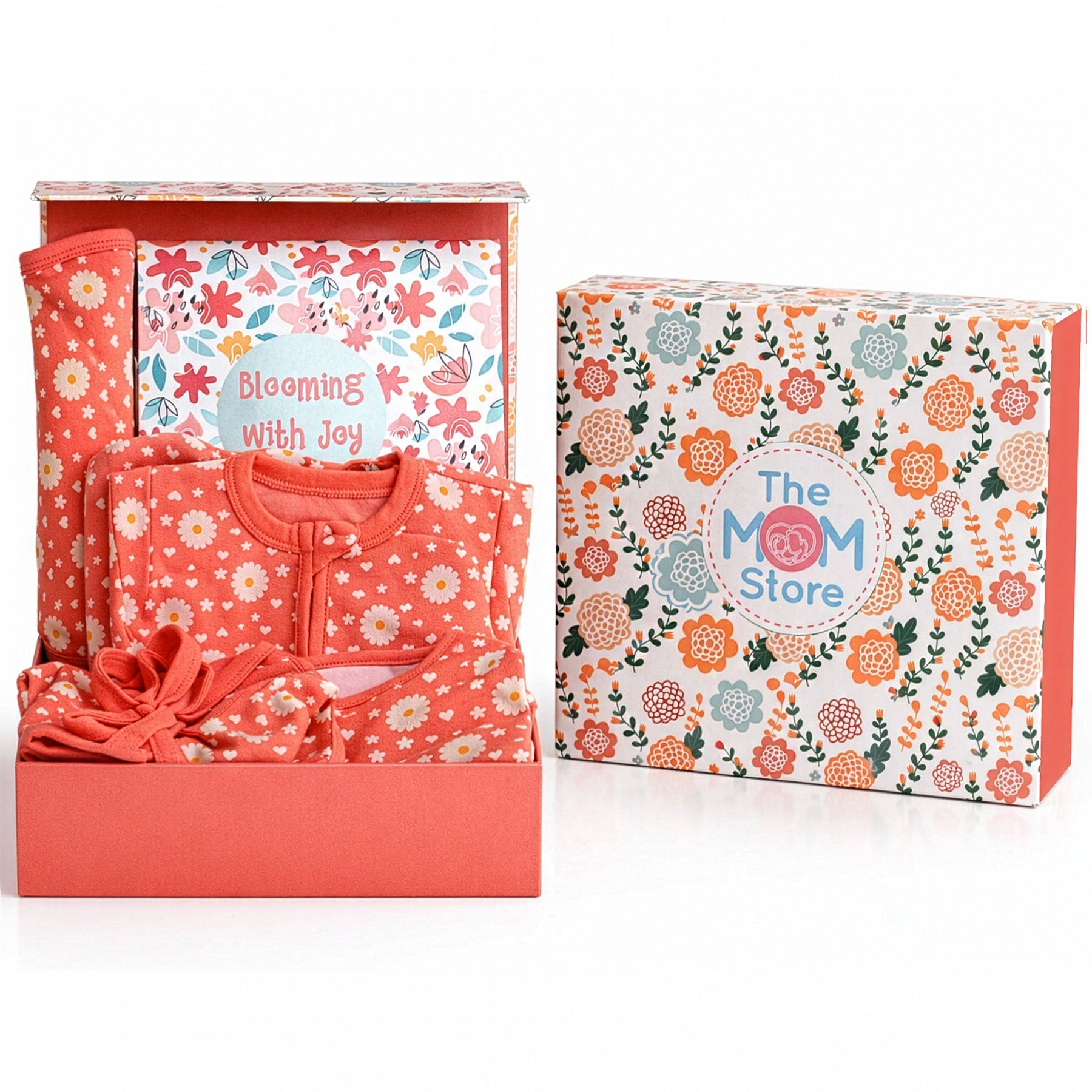 Blossom Bundle 5 PCS Newborn Baby Gift Hamper Set With Milestone Cards