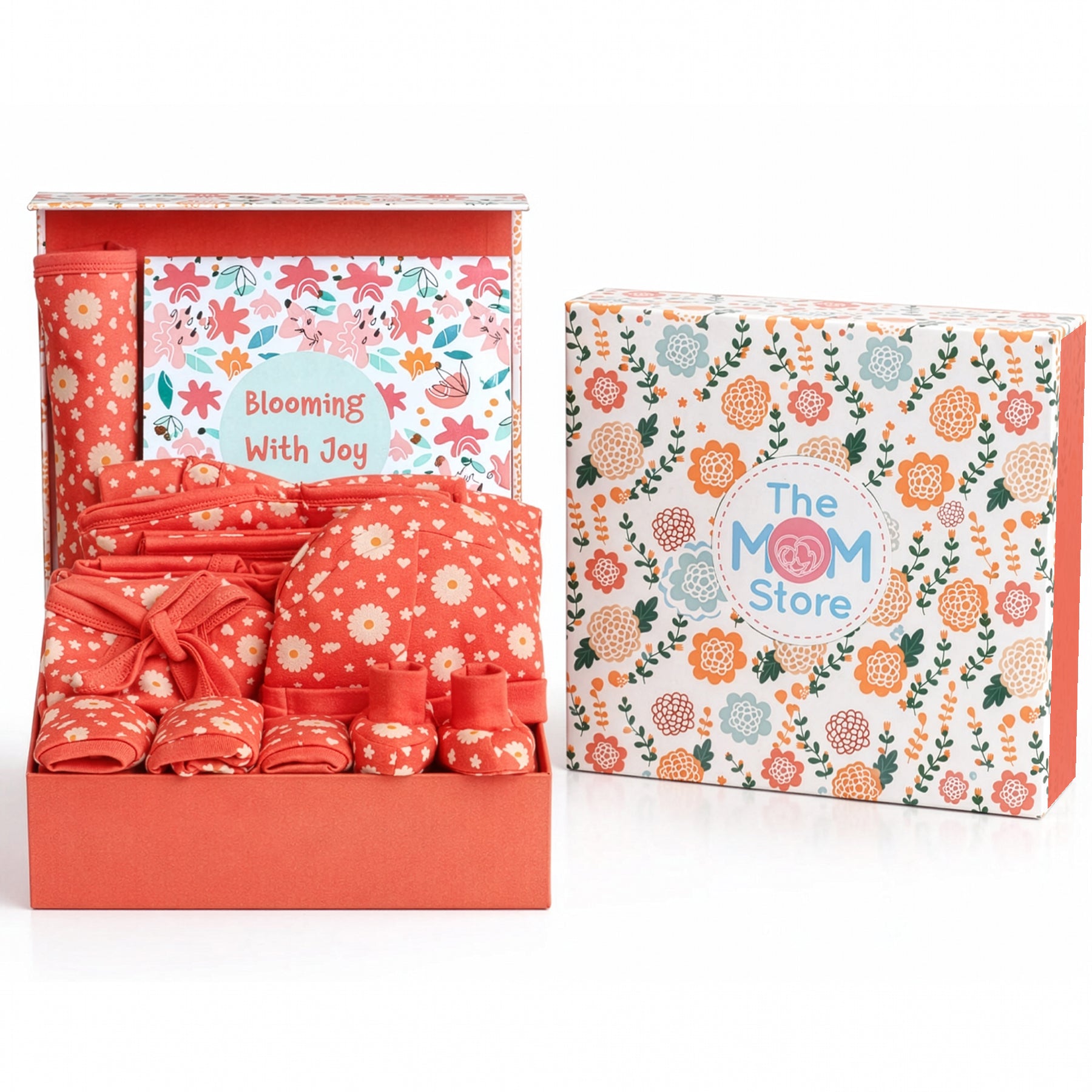 Blossom Bundle 7 PCS Newborn Unisex Gift Hamper Set With Milestone Cards