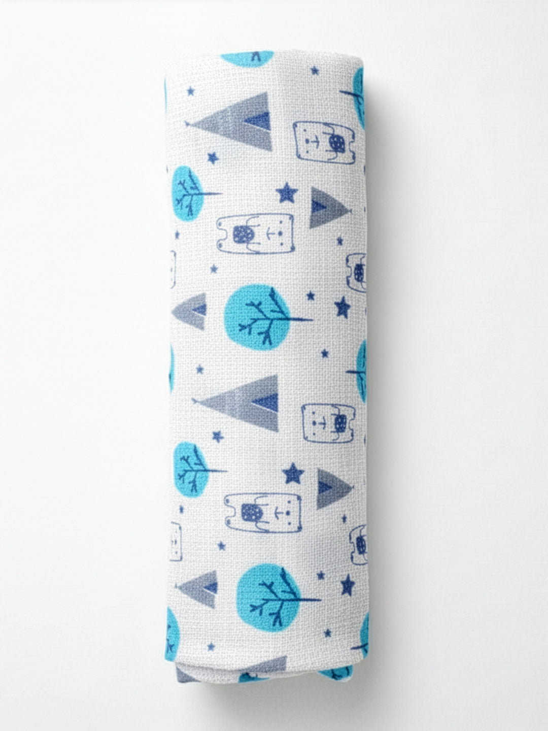 Happy Rainbow & Blue Forest 2 PC Cotton Muslin Swaddle Wrap