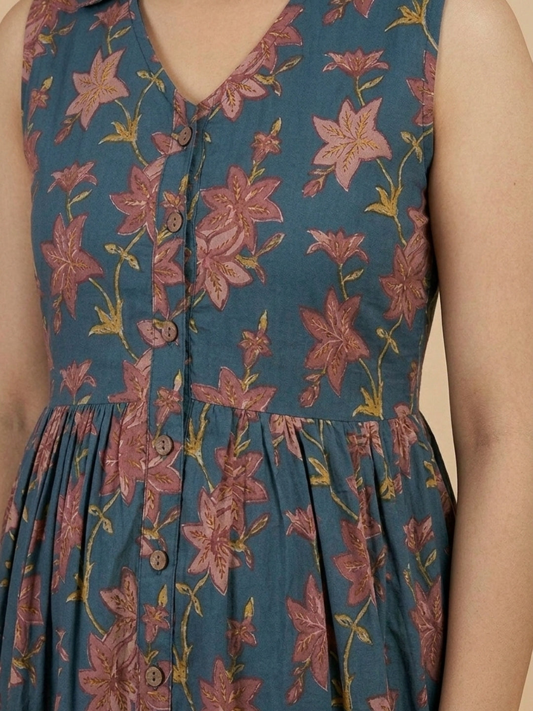  Blue Petal Story Maternity and Nursing Sleeveless Dress Blue