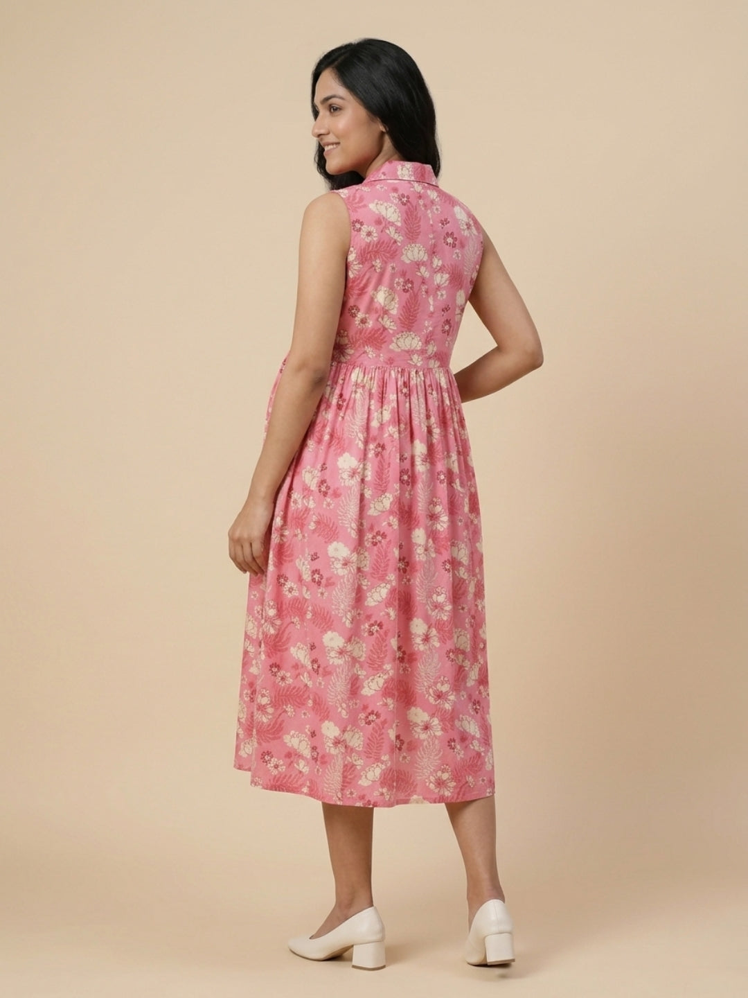  Blush Blossom Maternity and Nursing Sleeveless Dress Pink