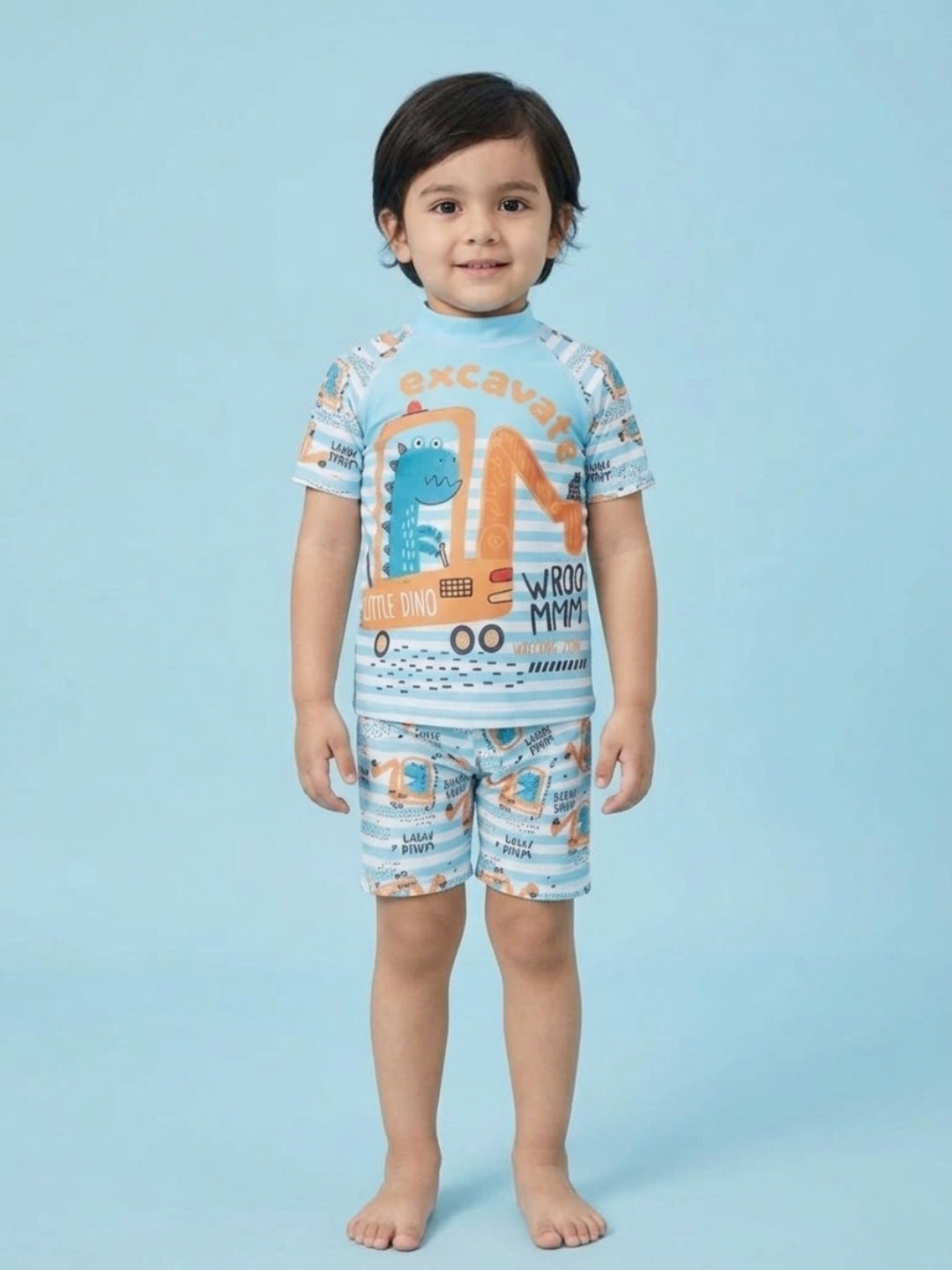Digger Dino Boys T-shirt And Short Swim Set