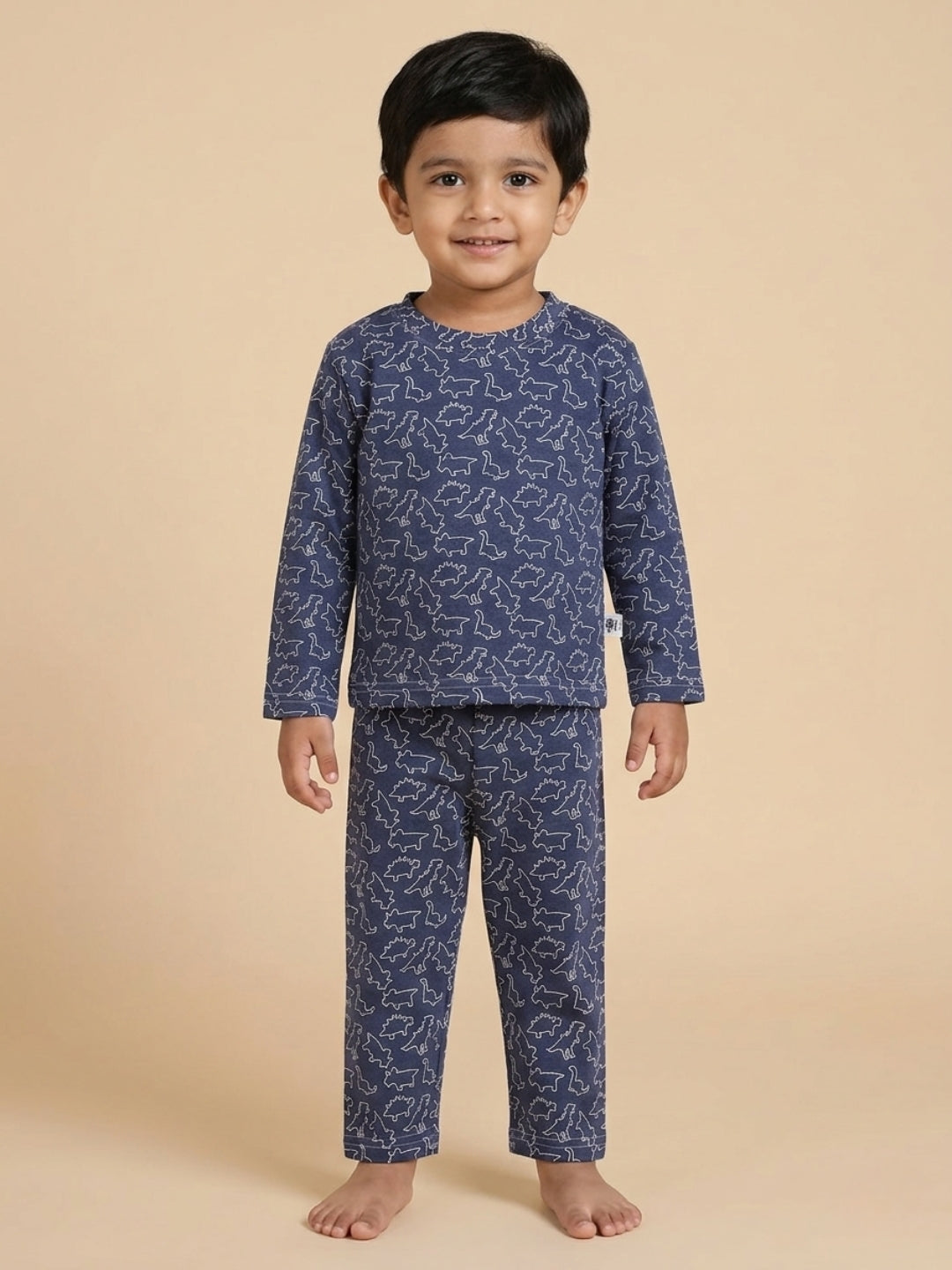  Blue Dinos Rule Printed Cotton Pajama Nightsuit Set