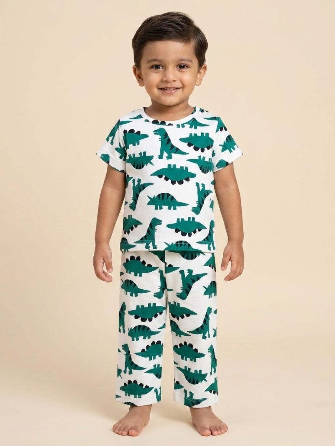 Multi Dreamasaurus Dino Printed Pajama Set For Kids