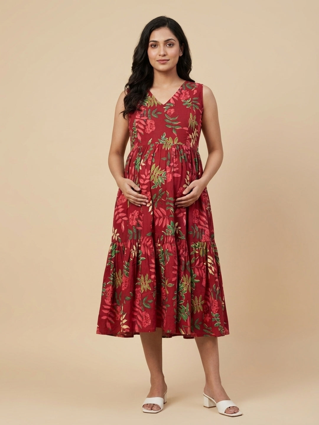  Flame Edit Maternity and Nursing Dress Red