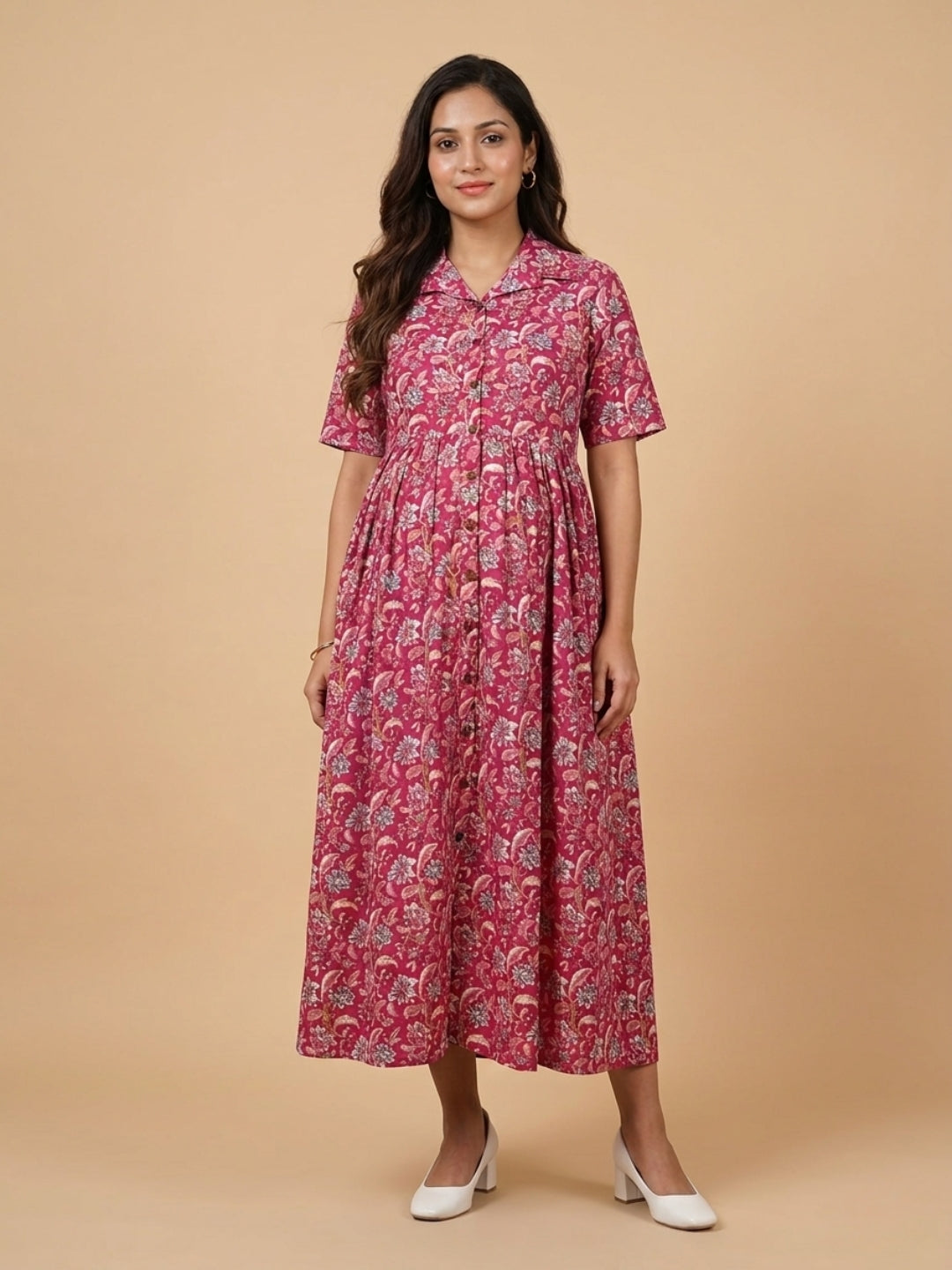  Fuchsia Fix Maternity and Nursing Dress Fuchsia