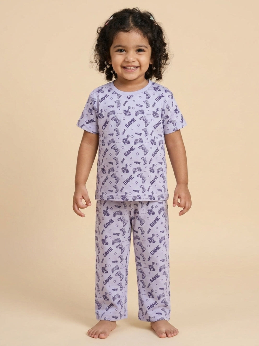  Game and Snooze Gamer Printed Pajama Set