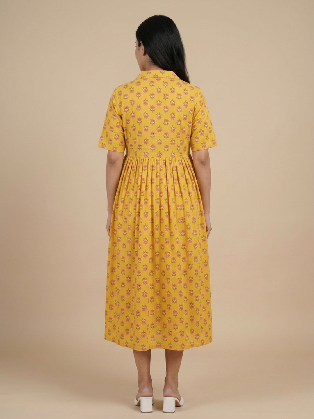  Golden Basic Maternity and Nursing Dress Yellow