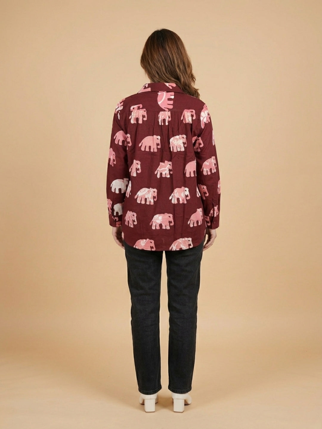  Herd You Right Maternity and Nursing Oversized Shirt Maroon