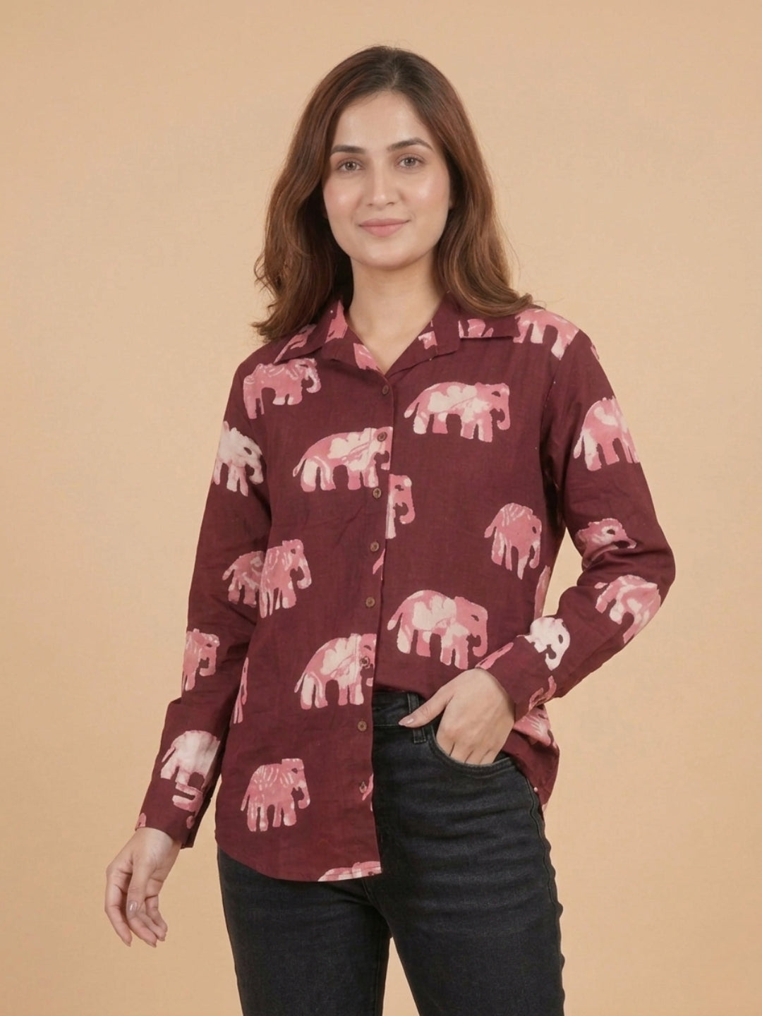  Herd You Right Maternity and Nursing Oversized Shirt Maroon