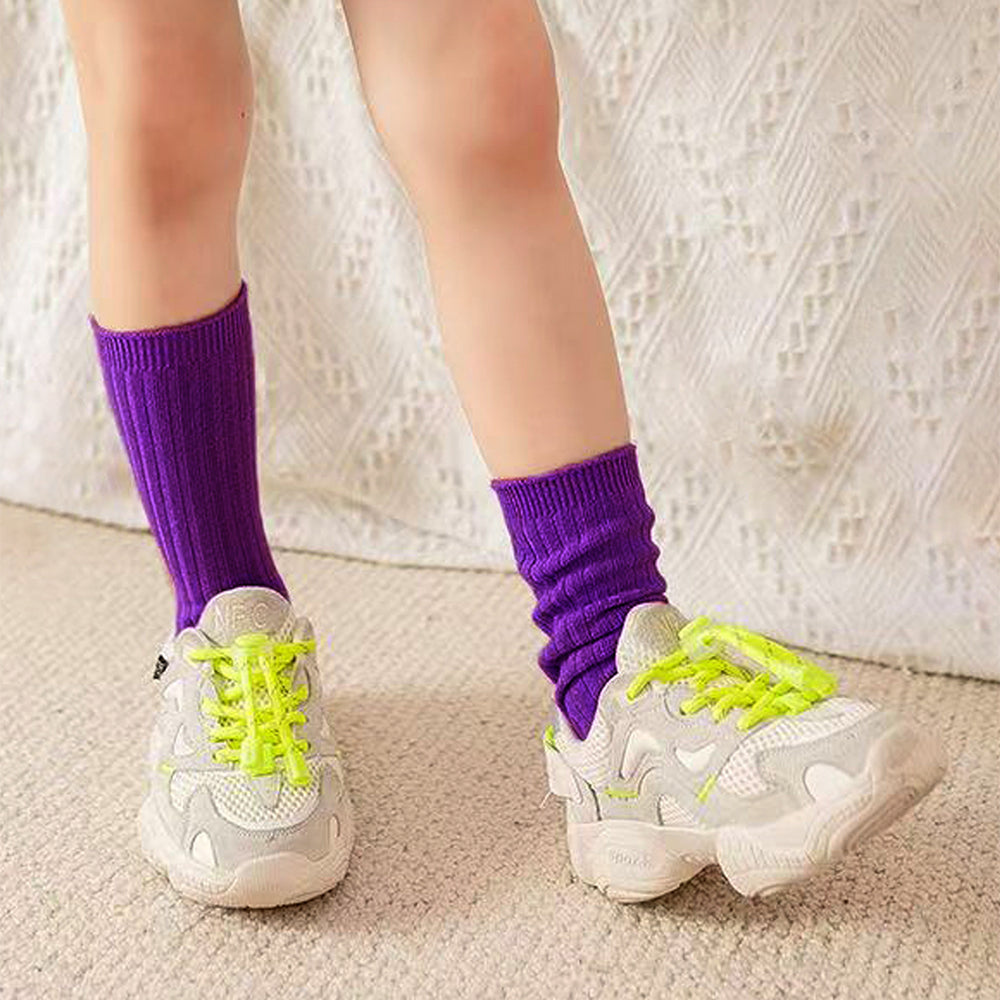 Little Surprise Box Fluorescent Green Violet Pink Socks Set