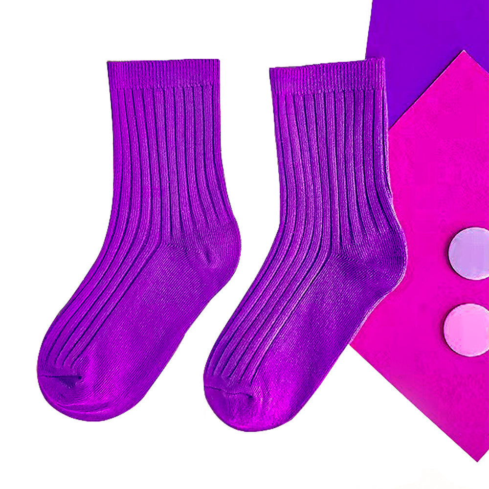 Little Surprise Box Fluorescent Green Violet Pink Socks Set