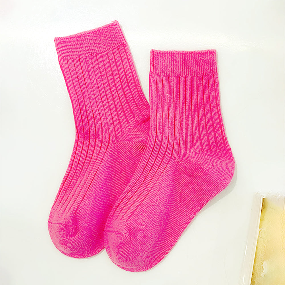 Little Surprise Box Fluorescent Green Violet Pink Socks Set