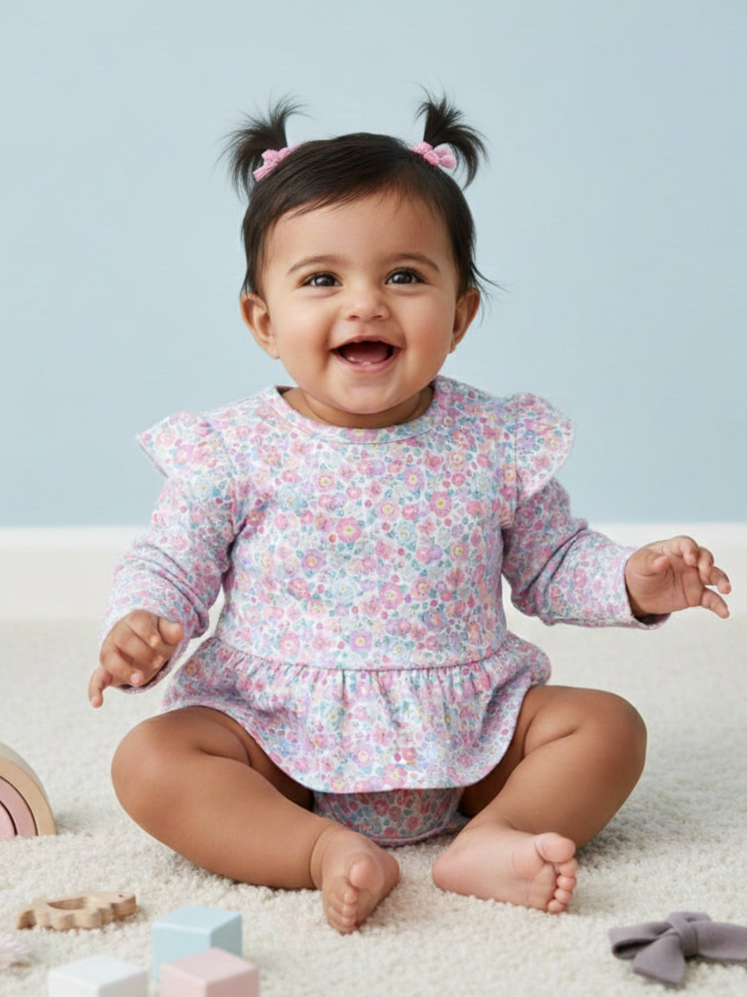  Spring Blooms Girls Skirted Onesie