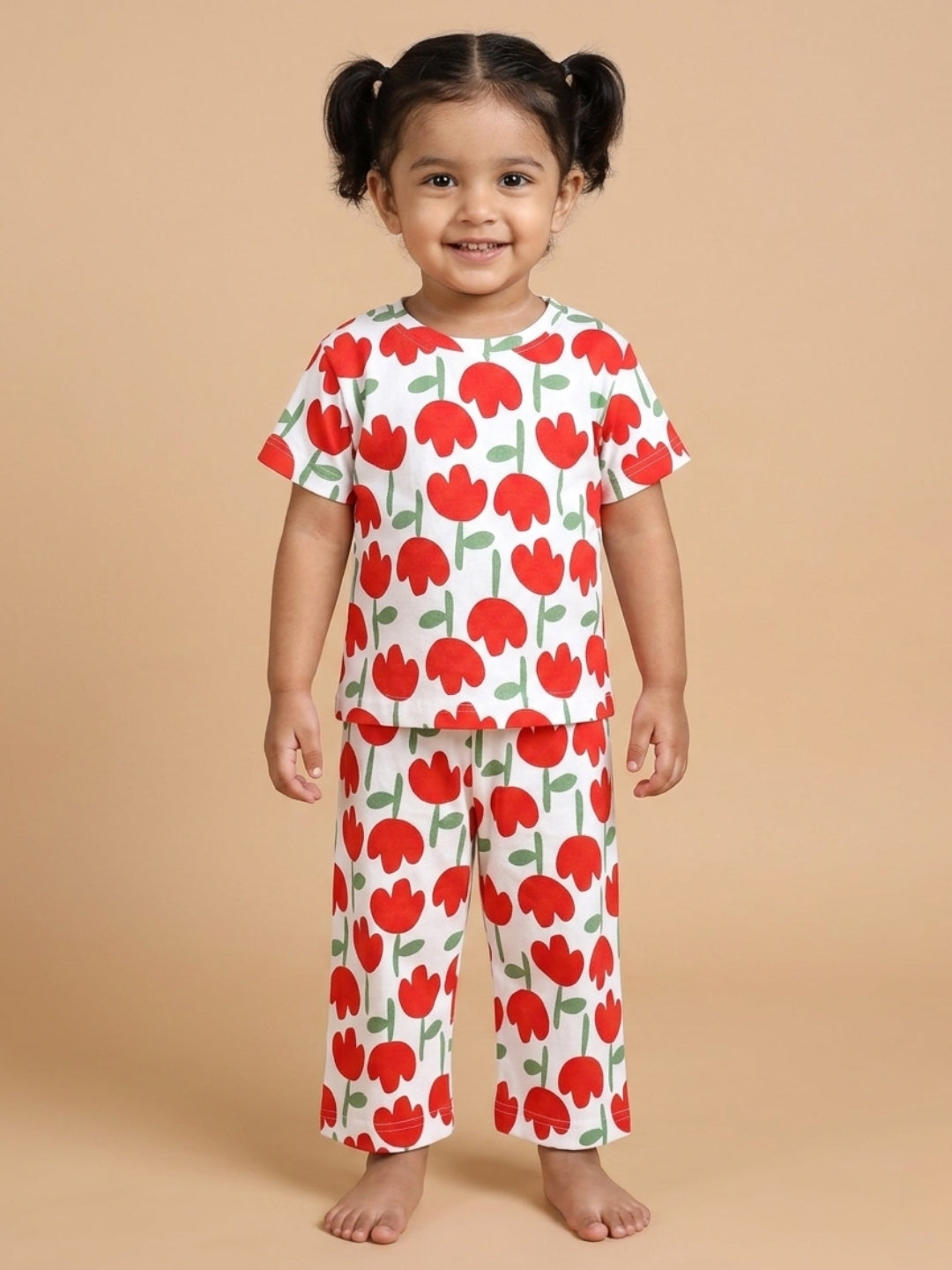 Multi Tulip Twinkle Pajama Set For Kids