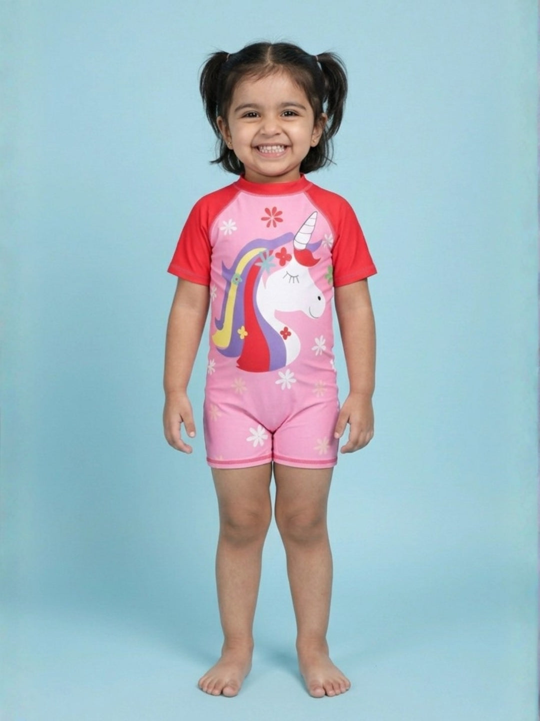 Unicorn Wonder Girls Swimsuit With Matching Cap