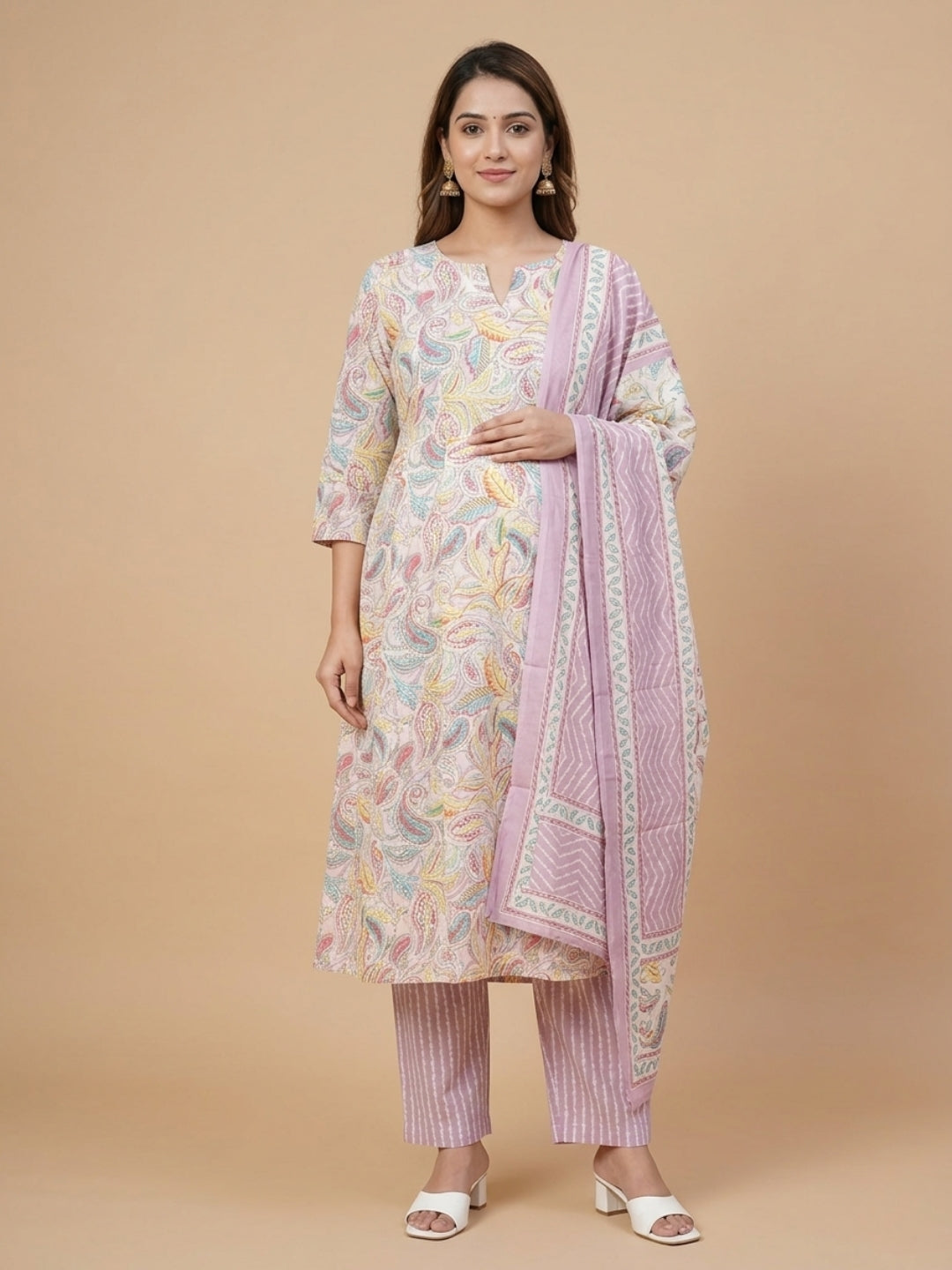  Vivid Vibes Maternity and Nursing Kurta Set Multi
