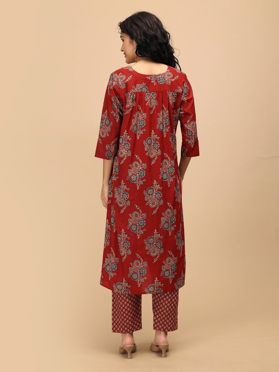  Aafreen Maternity and Nursing Anarkali Kurta Set Multi