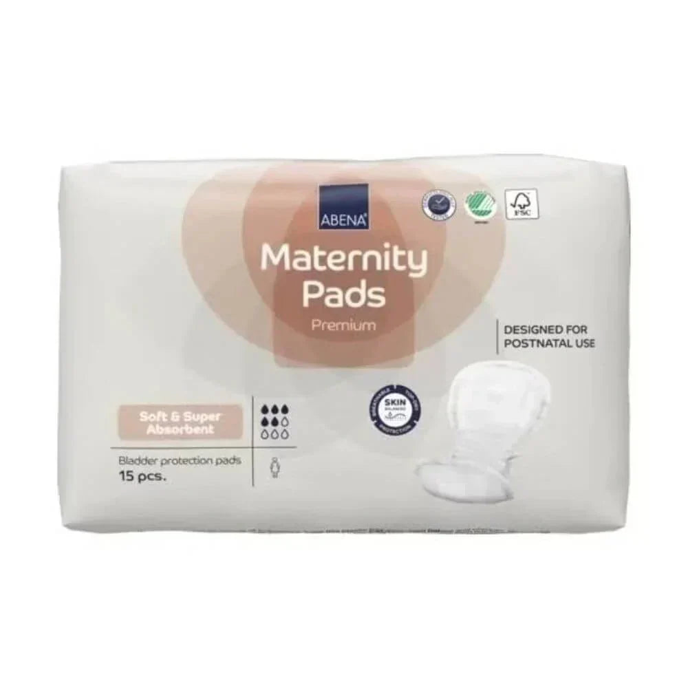 Abena Maternity Pad Postpartum Care Absorbent Pads White Breathable 15-Pack