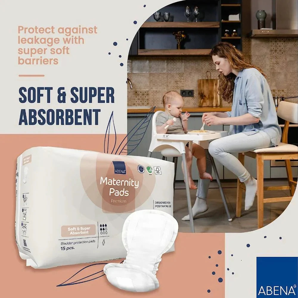 Abena Maternity Pad Postpartum Care Absorbent Pads 15-Pack White