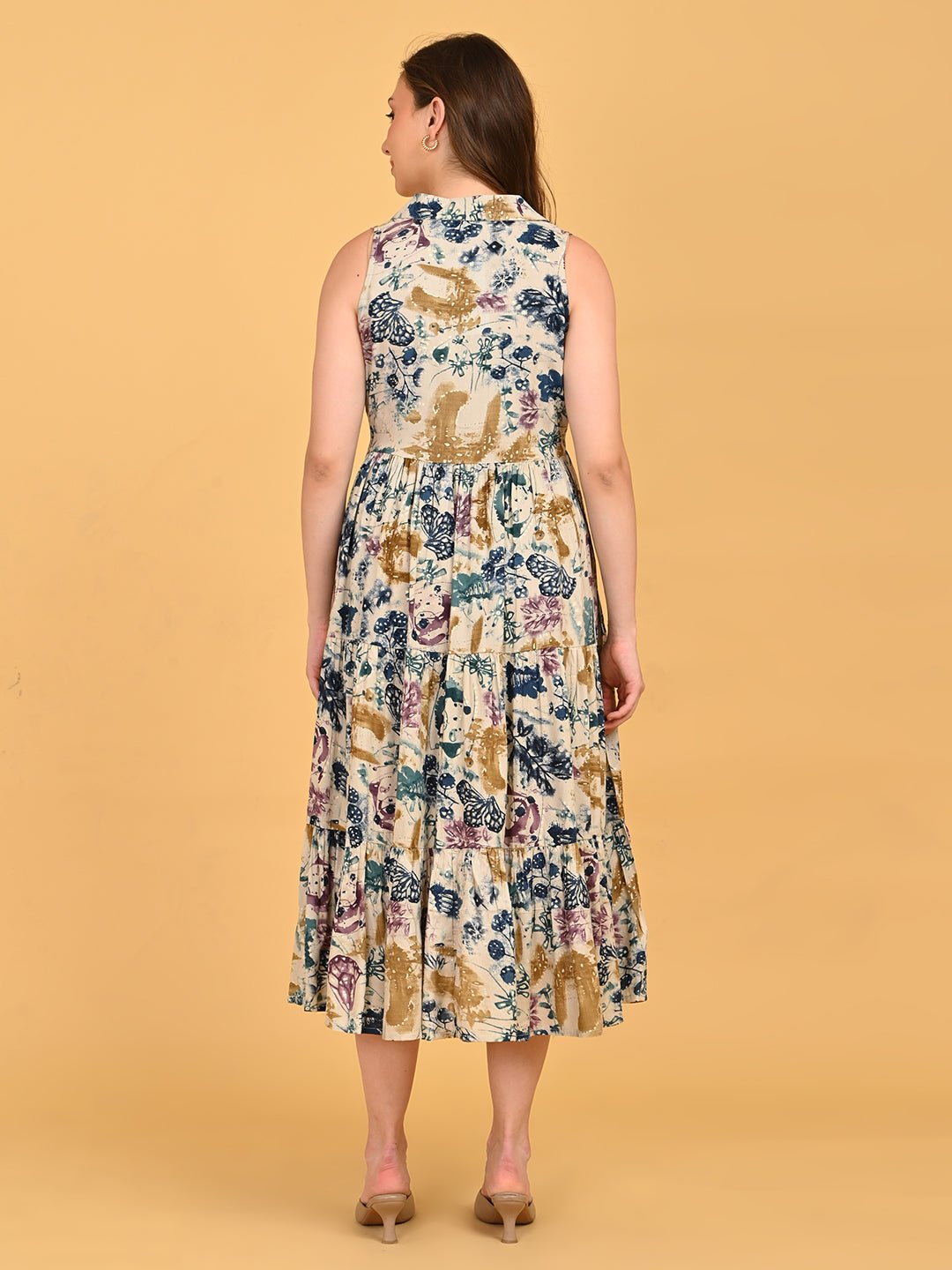  Abstract Flora Maternity and Nursing Dress Teal