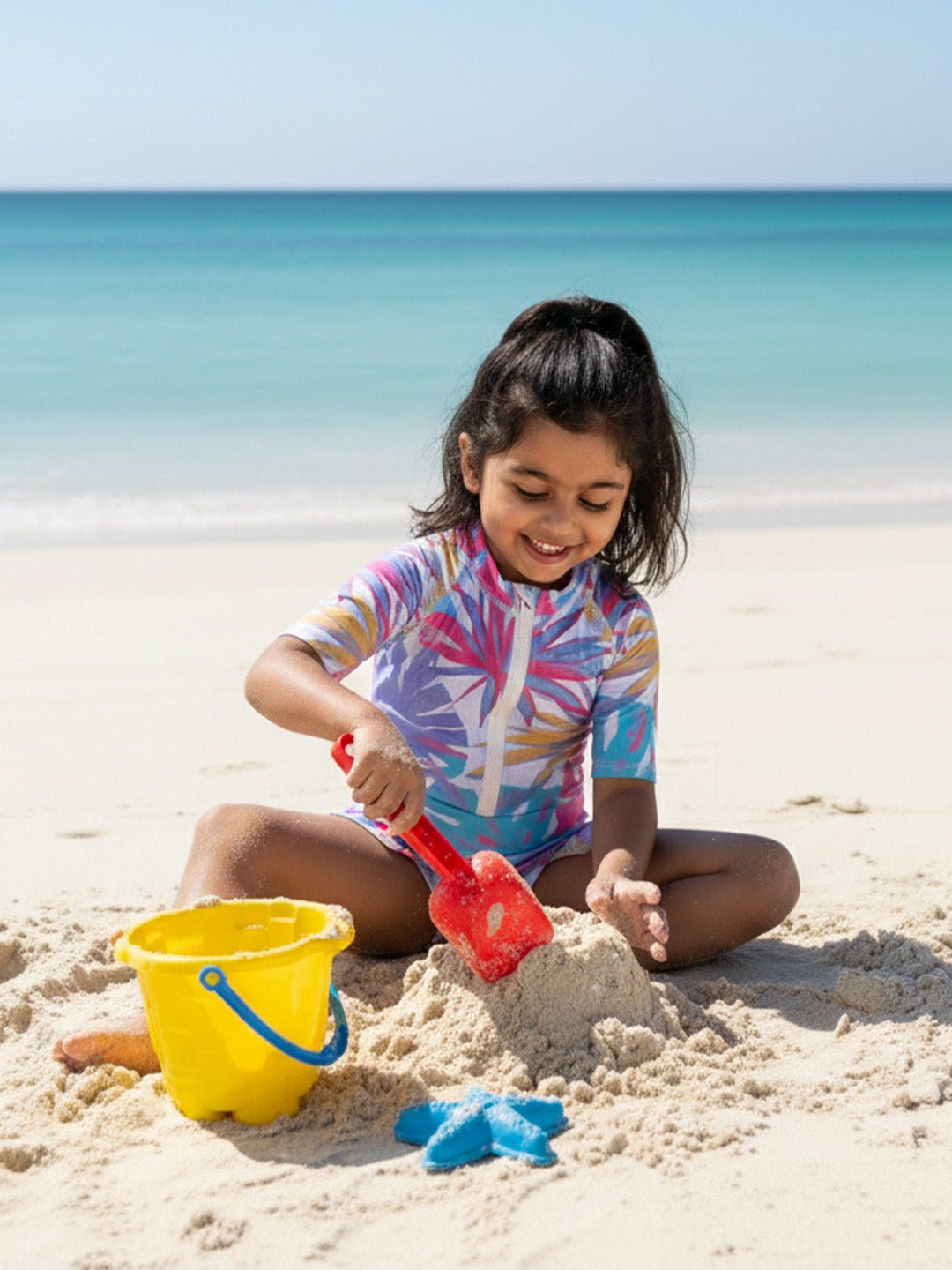 Aloha Wave Girls Short Sleeve All-Over Print Swimsuit