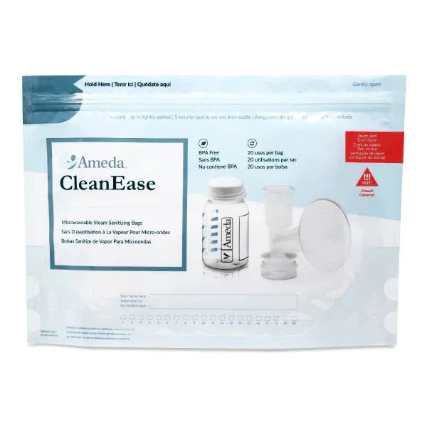 Ameda CleanEase Microwaveable Steam Sterilizer Bags 7 Bags Pack of 1