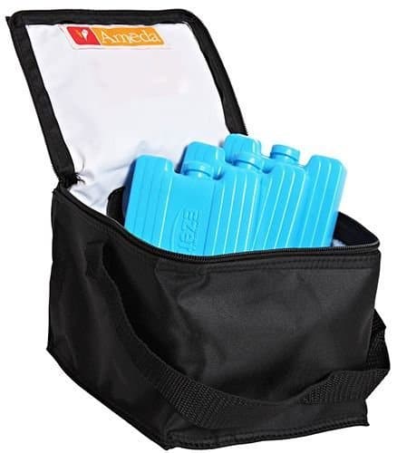 Ameda Cool N Carry Milk Storage Bag with 3 Freezer Elements Black
