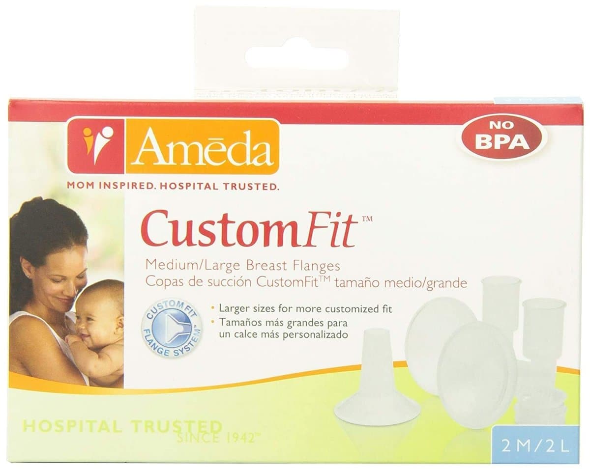Ameda Custom Fit Flanges With Inserts XXL XL BPA Free 0.66lb